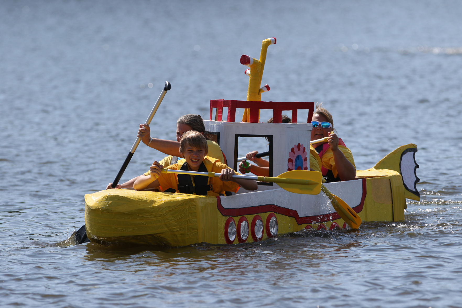 Hobart's Lakefront Festival cardboard boat race
